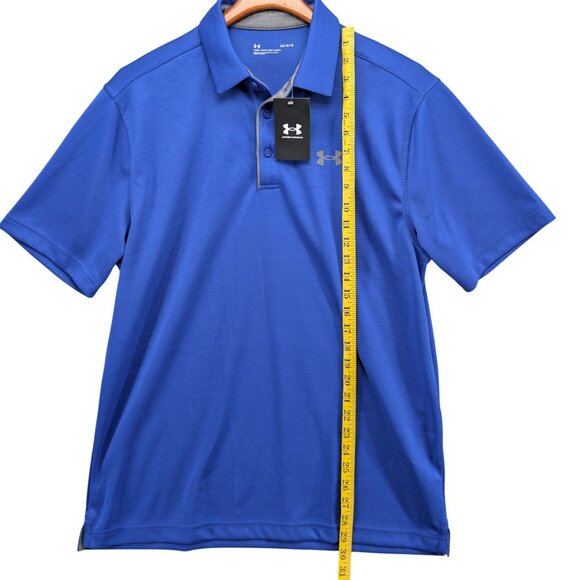 Under Armour Tech Polo Mens Royal Blue Short Sleeve Loose Fit Golf Shirt Size L - Picture 7 of 10